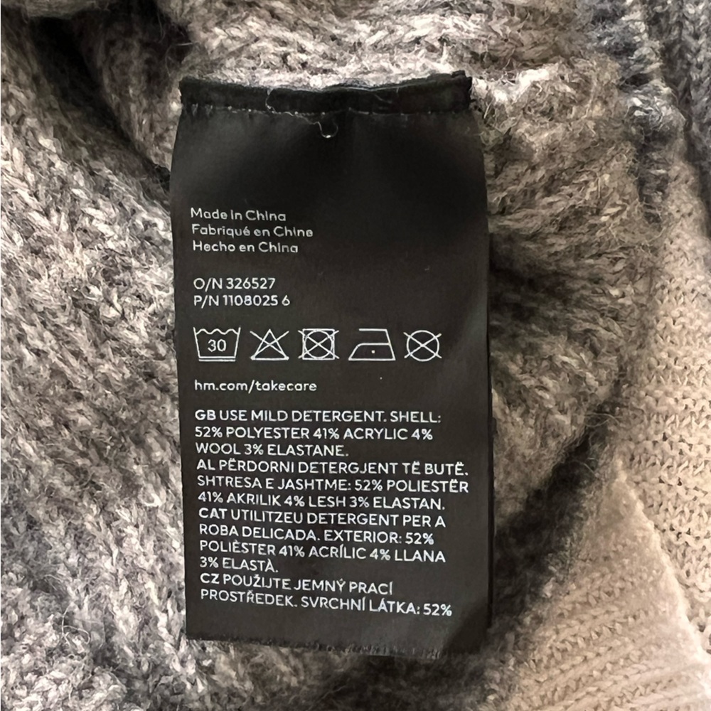 H&M | Gray balloon sleeve square neck knit sweater - Picture 10 of 10